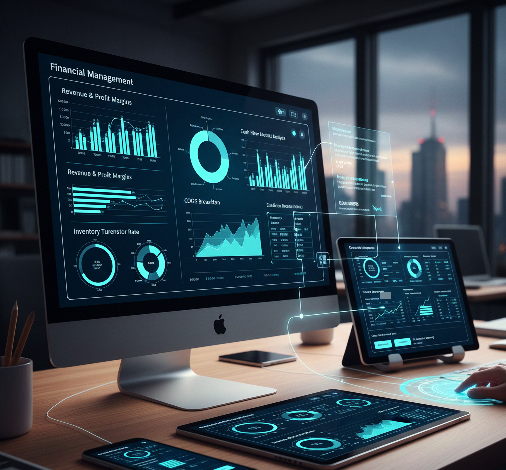 Blueprint que muestra controles por capas para la implementación de reporting BI y dashboards para CFOs